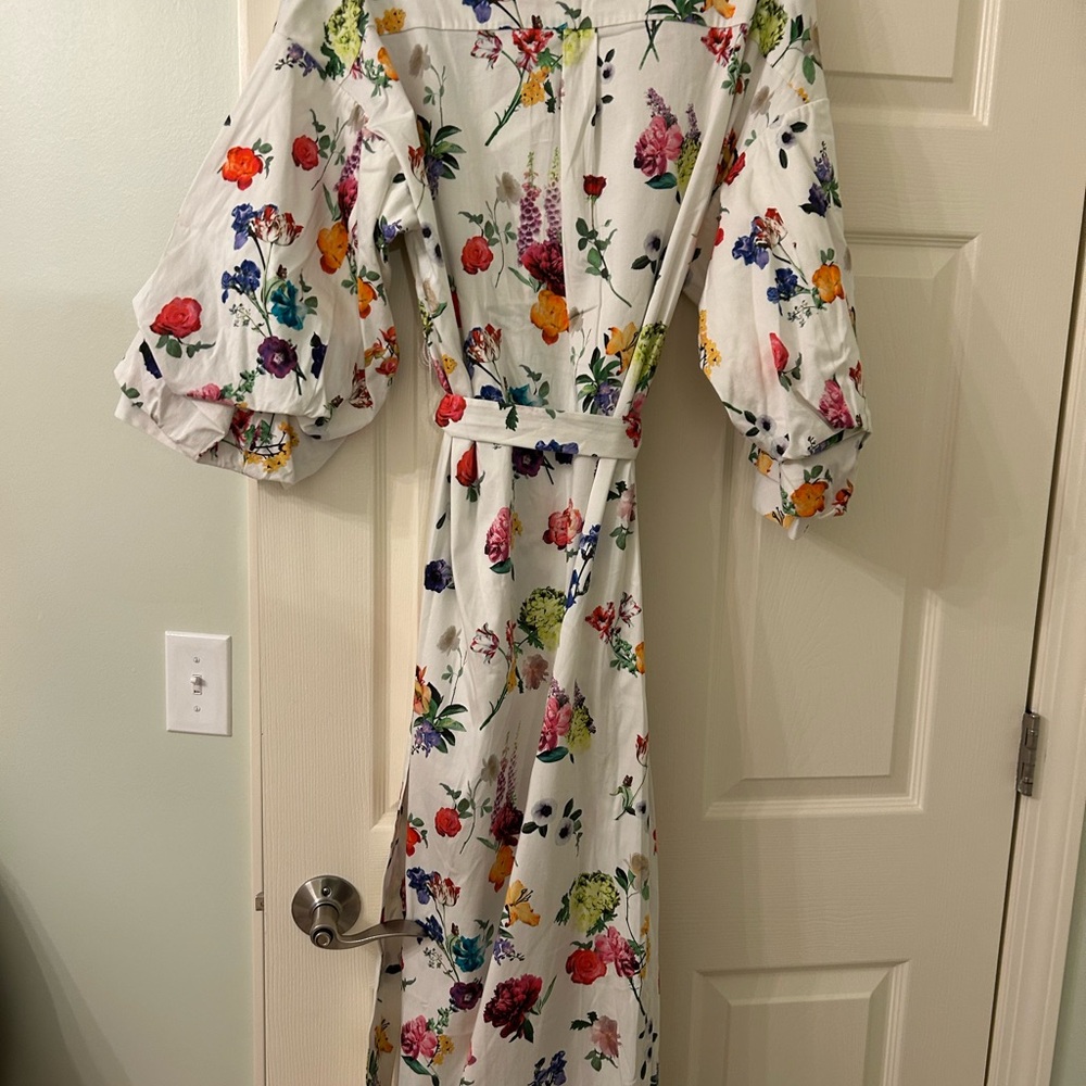 Alice and Olivia botanical print midi shirtdress